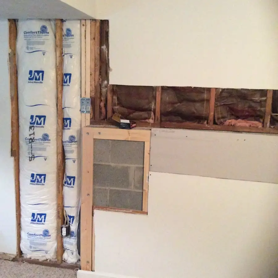 Wall insulation replacement during Basement Flood Cleanup in Sealy